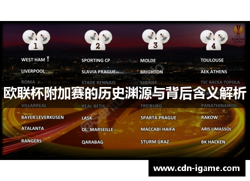 欧联杯附加赛的历史渊源与背后含义解析